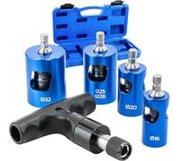 BOOPARTS - Kit Pro Calibreur Ébavureur à Cliquet Ø16-20-25/26-32 mm | Ensemble Complet avec Poignée + 4 Douilles Compatibles Visseuse | Tubes Multicouches, PER et PEX
