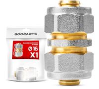 BOOPARTS - Raccord Multicouche à Visser Ø16-16 mm | Manchon Égal en Laiton pour Tuyaux Multicouches PEX, PER et Composites | Connexion Étanche et Durable