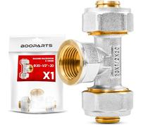 BOOPARTS - Té Femelle à Visser Ø20-1/2"-Ø20 | Raccord Multicouche à Compression pour Tubes PER, PEX et Multicouche | Plomberie et Sanitaire