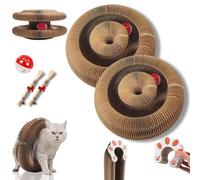 Boopz Balle pour chat, griffoir flexible avec clochette et piste d'aventure, jouet magique pour chat organe magique à griffer, exercice physique mental interactif et transformable pour chat (2 pièces)