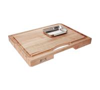 Boos Block Planche à Découper avec Égouttoir - Planche Erable d'Amérique du Nord - Billot De Cuisine - Planche a Decouper Professionnelle - 38,1 x 35,6 x 5,7 cm