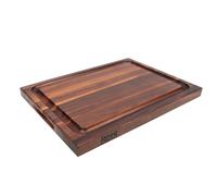 Boos Block Planche à Découper En Noyer BBQ - Planche à Découper Avec Rainure à Jus - Billot De Cuisine - Planche a Decouper Professionnelle - 51 x 38 x 4 cm