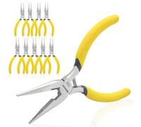 BOOSDEN Lot de 10 Pinces à Bec Long 13 cm, Mini Pinces à Bec Fin avec Coupe-Côté, Petites Pinces de Précision à Poignée Ergonomique pour Électronique, Artisanat, DIY, Fabrication de Bijoux