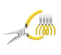 BOOSDEN Lot de 5 Pinces à Bec Long 13 cm, Mini Pinces à Bec Fin avec Coupe-Côté, Petites Pinces de Précision à Poignée Ergonomique pour Électronique, Artisanat, DIY, Fabrication de Bijoux