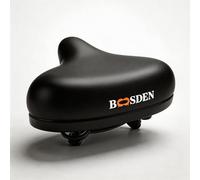 BOOSDEN Siège de vélo doux, coussin de selle en gel confortable, siège de vélo en mousse à mémoire de forme étanche, idéal pour hommes et femmes sur vélo de route, VTT, vélo d'appartement, noir