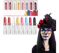 BOOSHMall 8Pcs Rouge a Levre Mat Longue Tenue, Halloween à lèvres, Maquillage SFX, pour Mascarade Costume Cosplay Halloween Lips Makeup