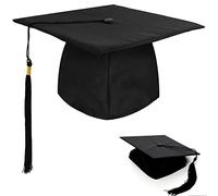BOOSHMall Toque Diplome Adulte Chapeau Diplome Réglable Graduation Cap pour Étudiant Graduation Université Lycée, Noir