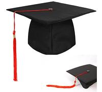 BOOSHMall Toque Diplome Adulte Chapeau Diplome Réglable Graduation Cap pour Étudiant Graduation Université Lycée, Rouge