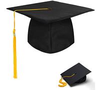 BOOSHMall Toque Diplome Adulte Chapeau Diplome Réglable Graduation Cap pour Étudiant Graduation Université Lycée, Jaune