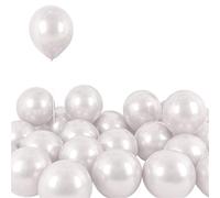 Boosns Ballons en métal chromé Ballon de confettis Baptême de bébé Ballons en Latex colorés pour la décoration de fête (Blanc 50)