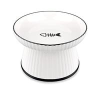Booso 1 bol surélevé en céramique pour nourriture pour chat, adapté aux moustaches, bol d'eau pour chat sans stress
