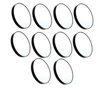 Booso 10pièces 10X Miroir de Maquillage Miroir Grossissant avec Deux Ventouses Outils de Maquillage Miroir Rond Grand Miroir Grossissement Dix Fois Noir