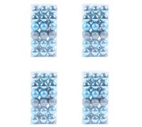 Booso 144X Décorations de NoëL Incassable NoëL Ensemble D'Ornement d'arbre Boules de Décoration Nouveau Glace Bleue