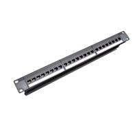 Booso 19 Pouces 1U Armoire Rack Pass-Through 24 Ports CAT6 Patch Panneau Port de Contact RJ45 (Port de Contact RJ45) Cadre modulaire