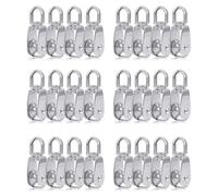 Booso 24 PièCes Bloc de Poulie Simple M15 Rouleau de Poulie en Acier Inoxydable pour Cordon de Corde en Plein Air Poulie Argent Pivotante à 360 °