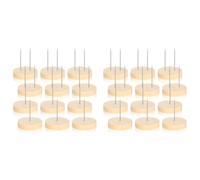 Booso 24 Pièces Support de Poupée au Crochet Support de Poupée en Feutre Animal Poupée Jouet Base en Bois Support Figurine d'action Support