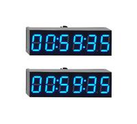 Booso 2pièces 0,36 Pouce 6 Bits Horloge LED Horloge Électronique Numérique avec Deuxième Module D'Affichage Mise Hors Tension Mémoire Réglage de la Luminosité -B