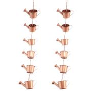 Booso 2X ChaîNe de Pluie en Feuille d'acier, Cadeau de Jardin pour Maman, GouttièRes, Attrape-Pluie pour Tuyau de avec Adaptateur, Tasses à Fleurs ÉPaisses A