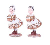 Booso 2X DéCor de NoëL en RéSine en Pain D'ÉPices, DéCorations de NoëL, DéCoration IntéRieure de Chambre à Coucher, 6,5 X 8 X 16 cm