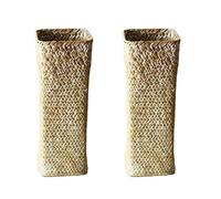Booso 2X Vase à Fleurs en Rotin Paniers en Bambou DéCoration Vases Fleur Corbeille de Fruits Vase à Fleurs Vases Hauts pour la DéCoration IntéRieure Blanc