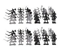 Booso 48 PièCes Figurines d'action de Simulation Chevaliers Médiévaux Romains Soldat, Soldats ArchaïQues Classiques Guerriers du Moyen ÂGe Jouet