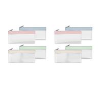 Booso 8 Pièces d'argent avec Fermeture Éclair, Enveloppes d'argent, Pochette d'argent, de Dépôt Bancaire Transparents, Sac de Banque, Sac d'argent, Sac de Monnaie