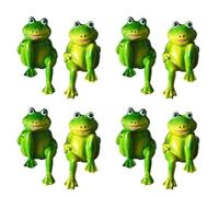 Booso 8 Pièces Mignon Résine Assis Grenouilles Statue en Plein Air Jardin Magasin Grenouille DéCorative Sculpture pour Bureau DéCor de Jardin Ornement S2
