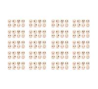 Booso 8 Styles de Perles en Bois avec 20 Mm, Perles en Bois avec Souriant, Perles en Bois Naturel Rondes avec Trou, Lot de 160