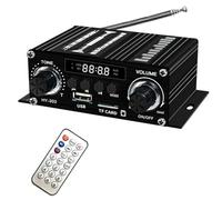 Booso Amplificateur numérique Bluetooth 12 V pour maison, voiture, 2 canaux HiFi, haut-parleur FM Rrceiver Mini amplificateur audio Classe AB AMP