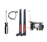 Booso Carte WiFi sans WiFi 7 BE200 Pcie + antenne 10DB Carte réseau BE200 sans BT5.4 Tri Band 2.4G/5G/6GHz pour Win11 et facile à utiliser