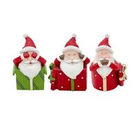 Booso Décorations de Père Noël en Résine Statues de Noël Miniatures en Résine Ornements de Bureau Figurine Fournitures de Vacances