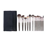 Booso Ensemble de 15 Pinceaux de Maquillage, Pinceau Fond de Teint Poils D'Animaux, Pinceau Poudre Libre, Pinceau Fard à Paupières, Ensemble Beauté