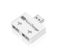 Booso Hub USB vers 2 ports chargeur adaptateur USB Splitter Mini double USB Extension de charge pour téléphone ordinateur Blanc