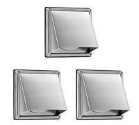 Booso Lot de 3 extracteurs muraux extérieurs rembourrés avec rabat anti-retour 10,2 cm