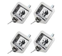 Booso Lot de 4 loquets de porte de remorque en acier inoxydable avec 8 clés