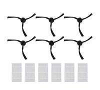 Booso Lot de 6 brosses latérales et 6 filtres HEPA pour aspirateur robot v5s v5 x5 V3s v3s pro v3l v5s pro v50