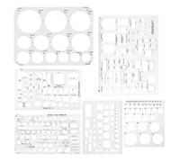 Booso Lot de 6 gabarits circulaires pour dessin, formes géométriques, règles de mesure carrées pour construction de coffrages