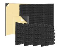 Booso Lot de 6 serviettes acoustiques adhésives 2 x 12 x 12 pouces pour murs, pour maison, studio d'enregistrement, bureau.