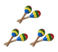 Booso Maracas Hochets à Percussion à Main, Instrument de Musique Rumba Shaker en Bois pour Enfants Adultes, Lot de 6