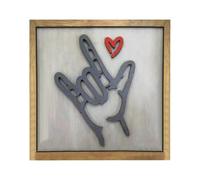 Booso Panneau en Bois en Langue des Signes You - Décoration de Ferme Rustique, Tenture Murale Artistique pour la Décoration de