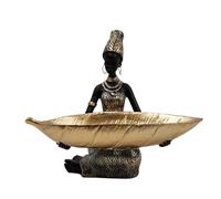 Booso Plateau en Résine pour Femme Noire - Décoration D'Intérieur de Luxe pour Salon, Porte-Bonbons, Récipient, Décoration de Table, Bol à Fruits