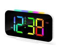 Booso Réveil Numérique LED pour Chambres à Coucher avec Veilleuse, Double Alarme, 12/24H, Grand Écran Enfichable pour Chambre à Coucher, B