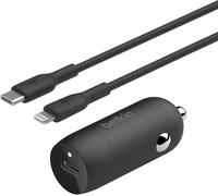 Boost¿Charge¿ 30w Car Charger (Compact, Usb-C Power Delivery Port, Usb-C To Lightning Cable Included, Universal Compatibility, For All Iphone 14, Ipad Etc Models) Black)