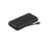 BOOST CHARGE - Banque d'alimentation - avec câble intégré - 20000 mAh - 30 Watt - PD - 3 connecteurs de sortie (2 x USB-C, USB) - noir