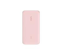 BOOST CHARGE - Banque d'alimentation - avec câble intégré - 20000 mAh - 30 watt - PD - 3 connecteurs de sortie (2 x USB-C, USB) - Certifié MFI - rose