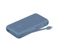 BOOST CHARGE - Banque d'alimentation - avec câble intégré - 20000 mAh - 30 Watt - PD - 3 connecteurs de sortie (2 x USB-C, USB) - bleu