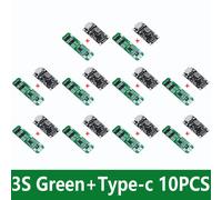 Boost de charge de batterie au lithium avec prise en charge Balchoses,charge rapide avec indicateur,USB,type C,BMS,15W,8.4V,12.6V,1,5 A,2S,3S - Type Green type-c 10pairs