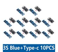 Boost de charge de batterie au lithium avec prise en charge Balchoses,charge rapide avec indicateur,USB,type C,BMS,15W,8.4V,12.6V,1,5 A,2S,3S - Type Blue type-c 10pairs
