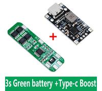 Boost de charge de batterie au lithium avec prise en charge Balchoses,charge rapide avec indicateur,USB,type C,BMS,15W,8.4V,12.6V,1,5 A,2S,3S - Type Green type-c 1pair