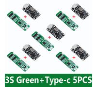 Boost de charge de batterie au lithium avec prise en charge Balchoses,charge rapide avec indicateur,USB,type C,BMS,15W,8.4V,12.6V,1,5 A,2S,3S - Type Green type-c 5 pairs